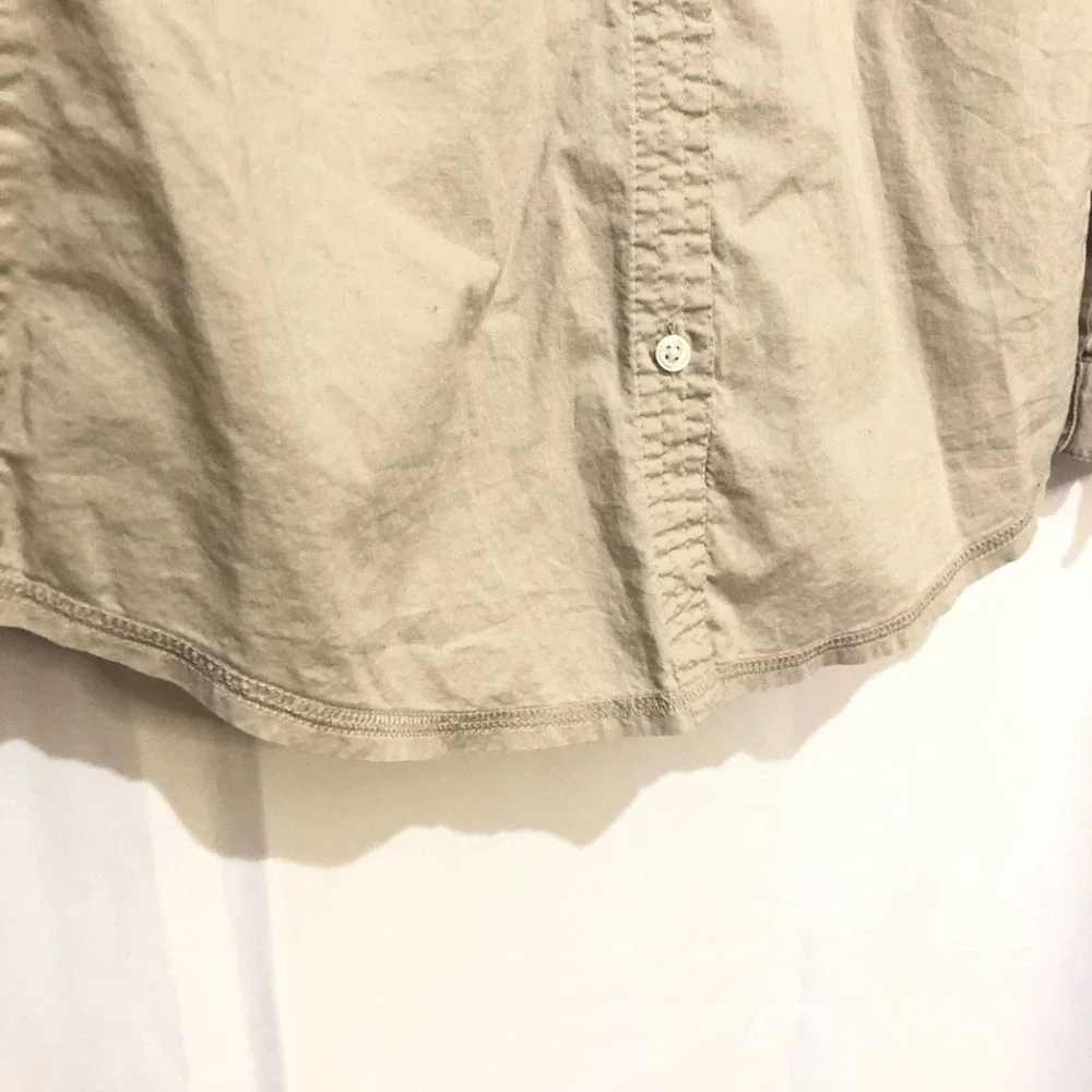 Old Navy Button Up Blouse Tan Stretch Career Large - Picture 6 of 7